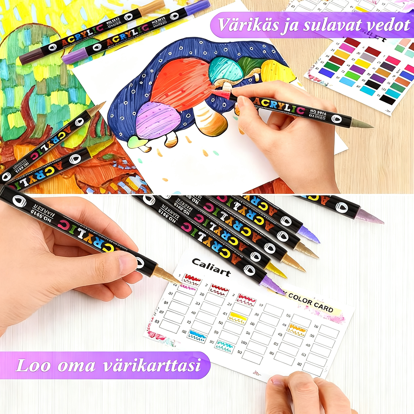 Kaksikärkinen akryylimaalitussi