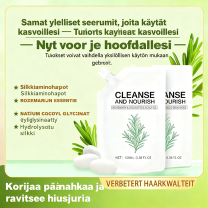 Puhdasta raikkautta antava shampoo kiillon tehostamiseksi