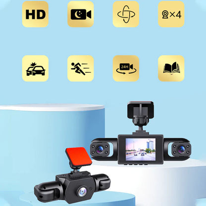 360° 4-linssinen autokamera – Täysi näkyvyys & pimeänäkö