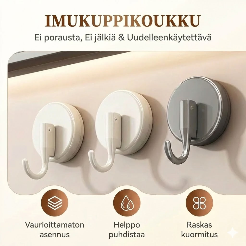 Ultravahva imukuppikoukku