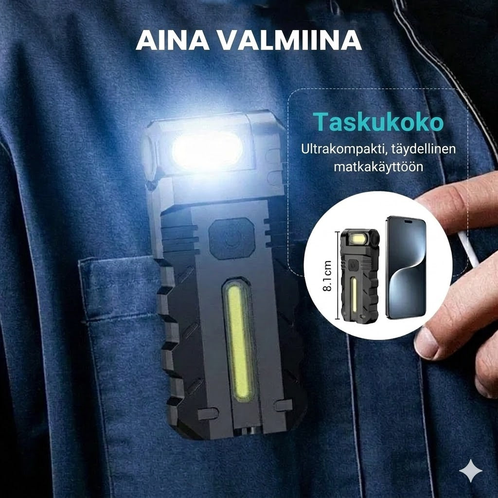 LED-työvalo 180° kääntyvällä päällä