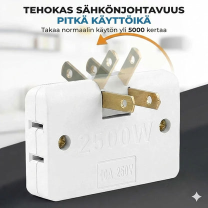 180° kääntyvä 3-osainen pistorasia