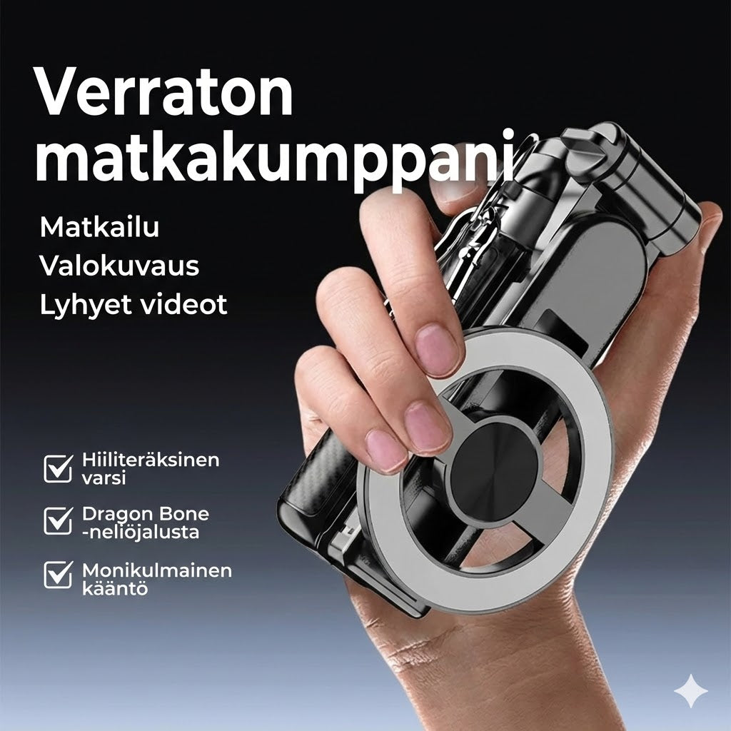 4-in-1 magneettinen selfiekeppi 360° kierrolla