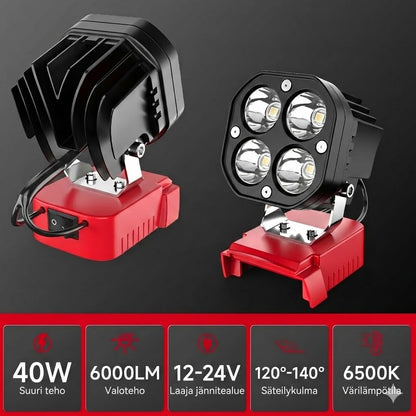 40 W kannettava 6000 lm LED-työvalo