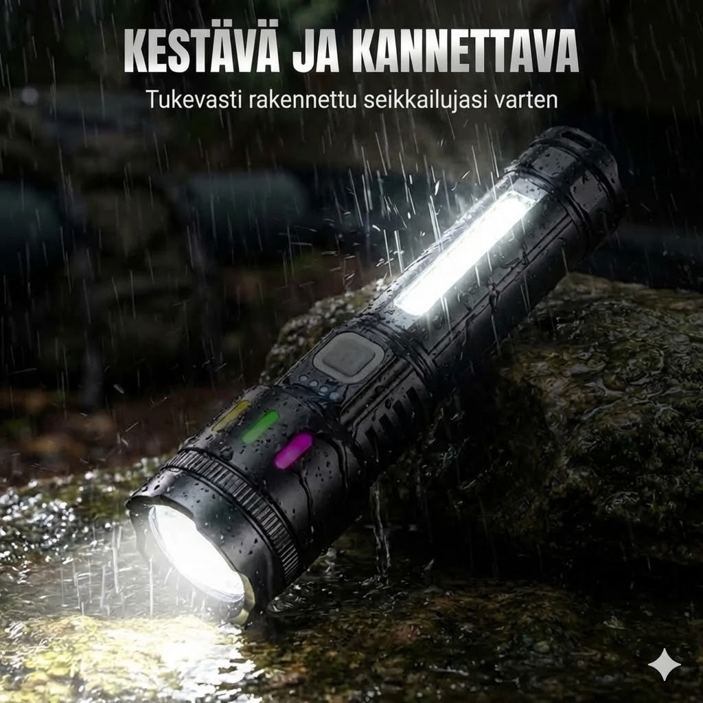 Digitaalinen LED-taskulamppu etäisyyszoomilla