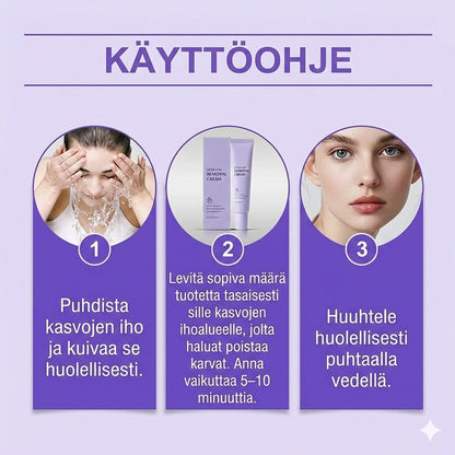 Hellävarainen ja kivuton kasvojen karvanpoistovoide