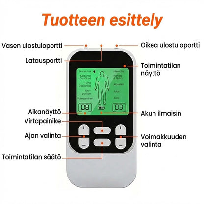 Kannettava kaksikanavainen TENS-lihasstimulaattori