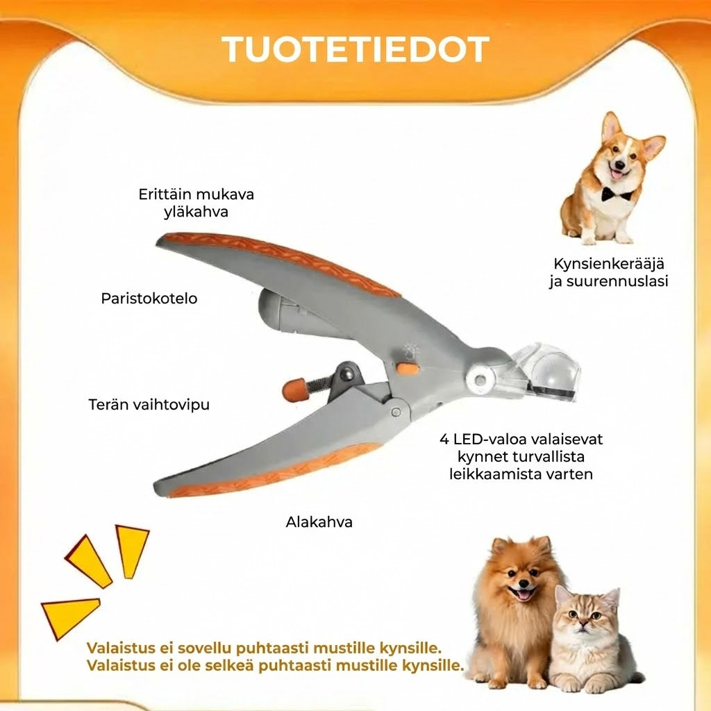 Lemmikkien LED-kynsileikkuri