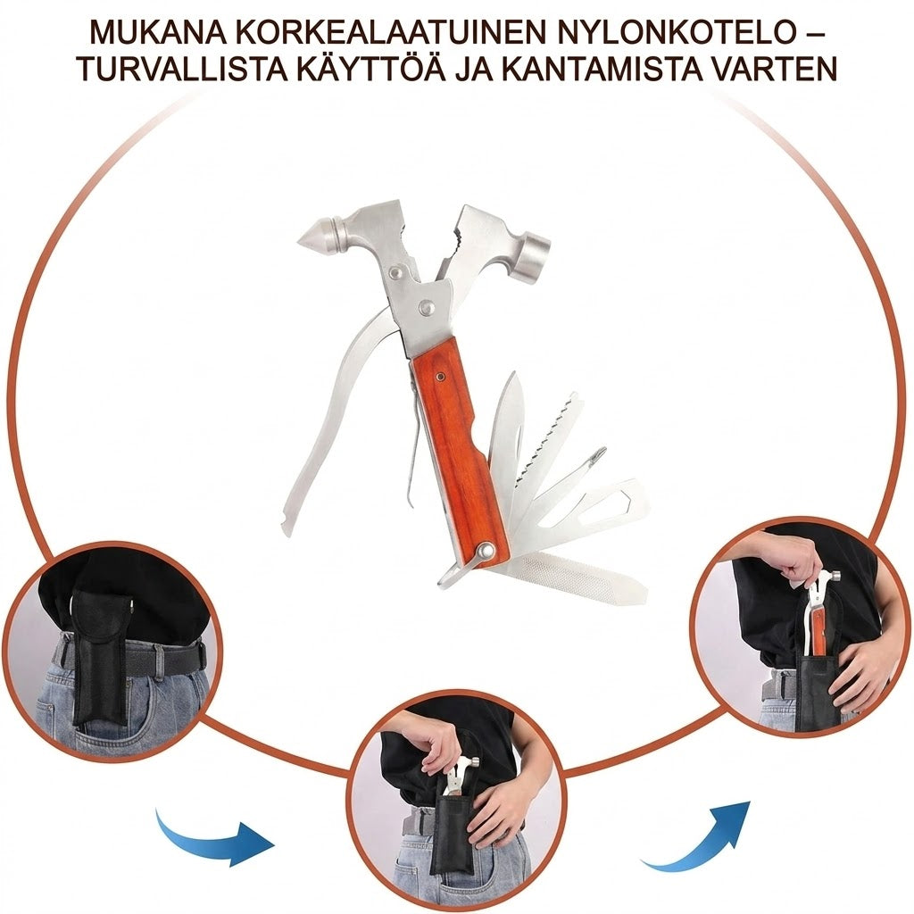 16-in-1 kannettava sorkkavasara-monitoimityökalu