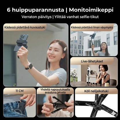 4-in-1 magneettinen selfiekeppi 360° kierrolla