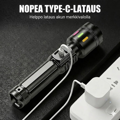 Digitaalinen LED-taskulamppu etäisyyszoomilla