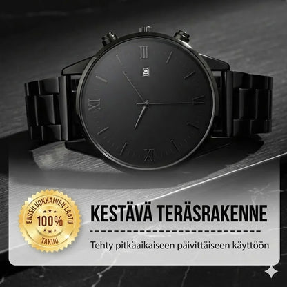 Minimalistinen miesten kvartsikello päivämääränäytöllä