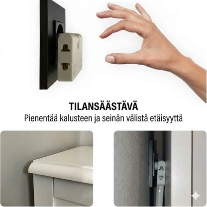 180° kääntyvä 3-osainen pistorasia