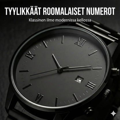 Minimalistinen miesten kvartsikello päivämääränäytöllä