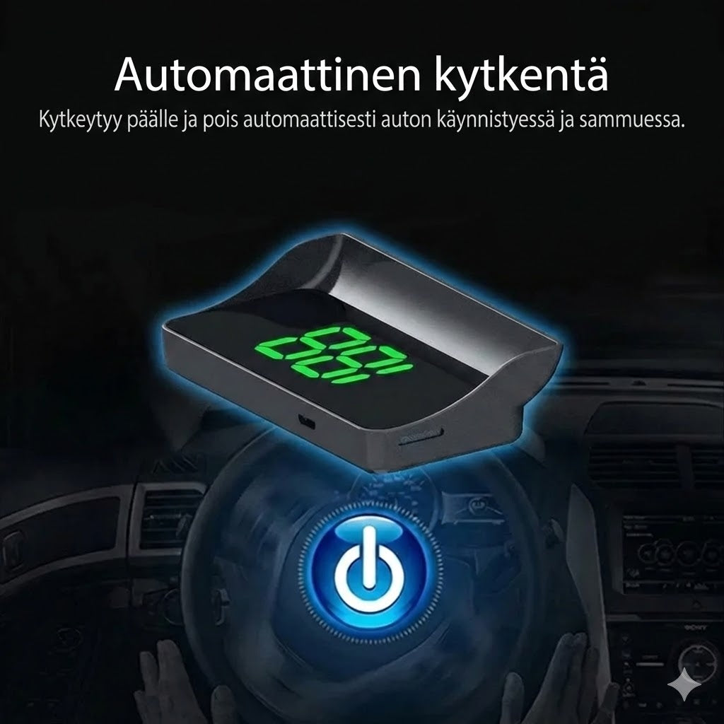 Nopeusmittari heijastusnäytöllä