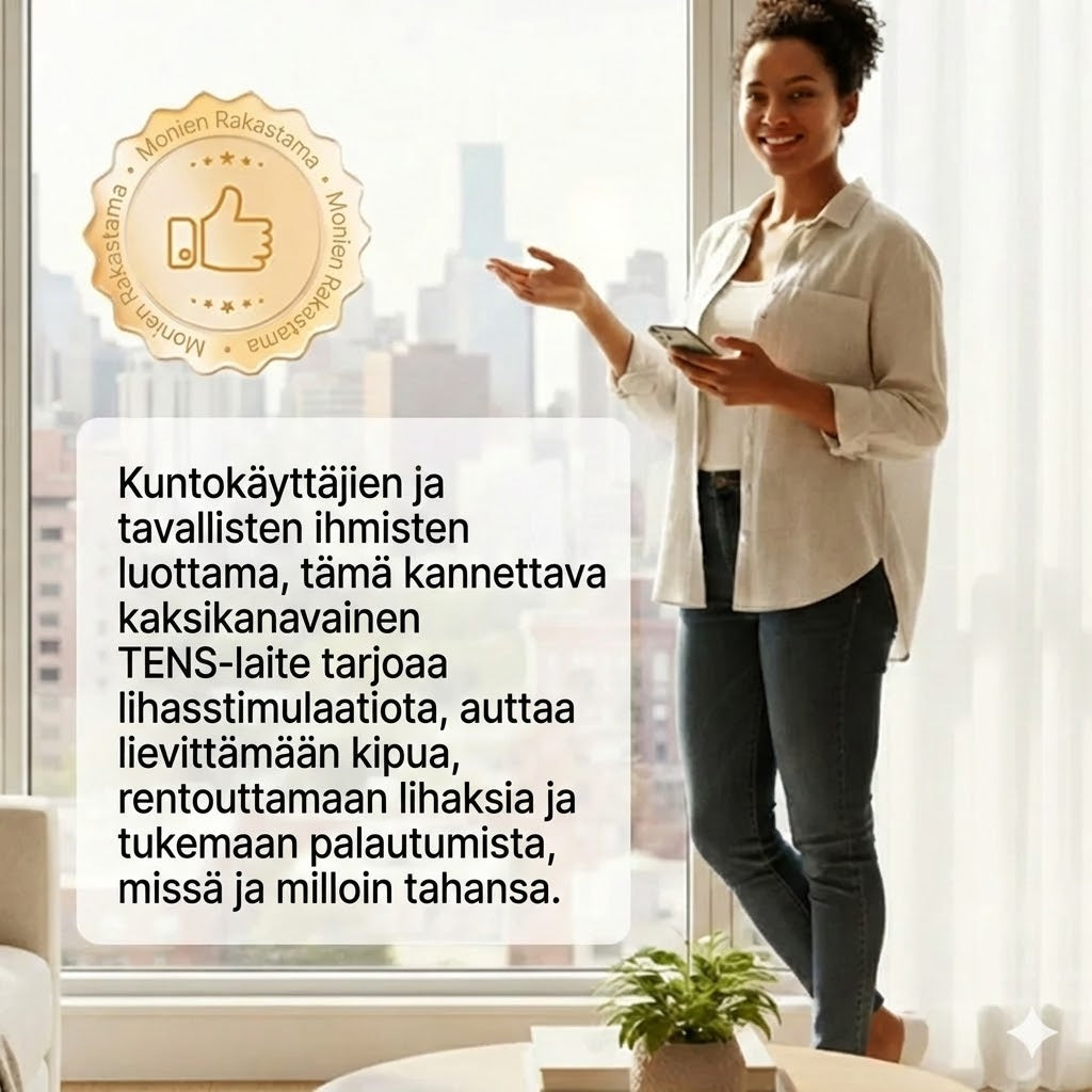 Kannettava kaksikanavainen TENS-lihasstimulaattori