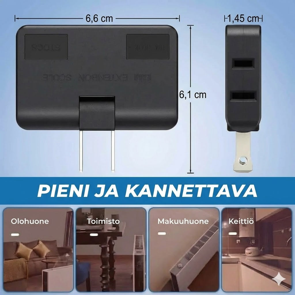 180° kääntyvä 3-osainen pistorasia