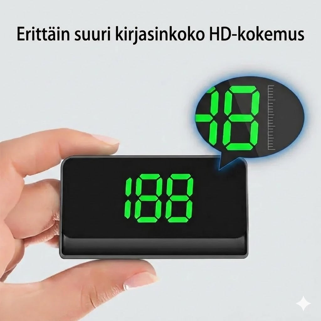 Nopeusmittari heijastusnäytöllä